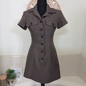 La Belle Vintage Brown/Grey Mini Dress - Size 5